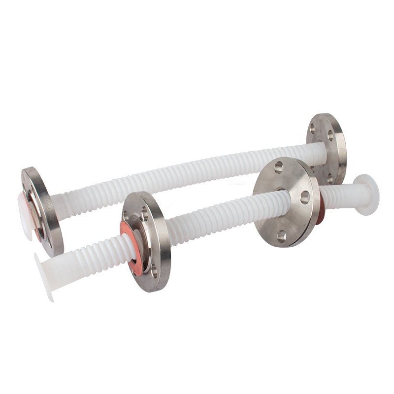 四氟翻边纯四氟卫生卡盘波纹软管DN15 20 25 32铁氟龙波纹管法兰