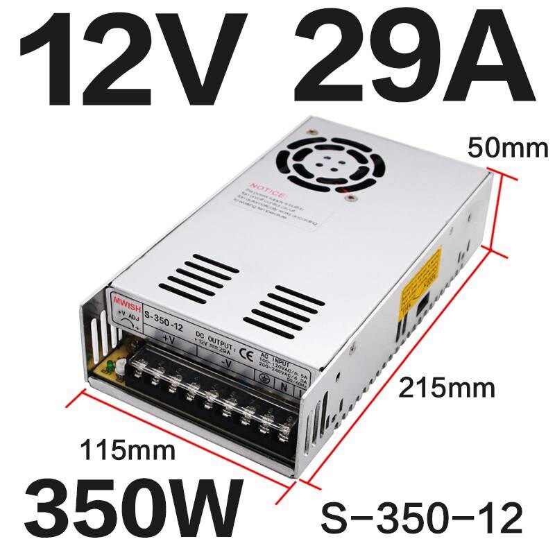 明纬NES/S-350W400-24v15a工业5V监控12v变压器直流开关电源盒48v