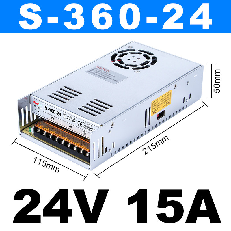 深圳明纬S-360W-12V30A 24V15A开关电源220转36V10A48V7.5A变压器