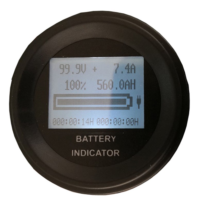 圆型铅酸蓄电池磷酸铁锂容量显示器B房车库仑计电量表3.2V4.2V