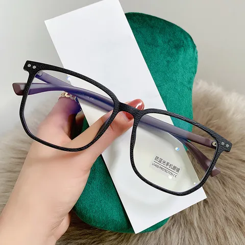 近视眼镜显瘦黑框哑护目镜复古网红木纹防蓝光素颜TR90男女2109