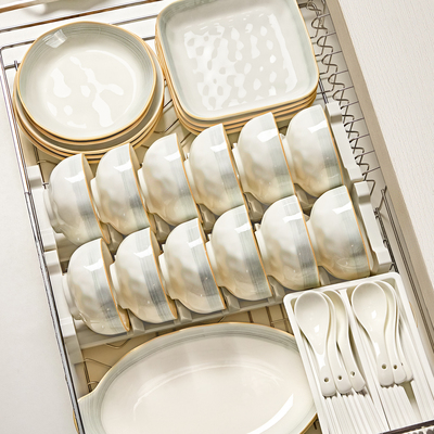 高级感碗盘套装家用餐具釉下彩