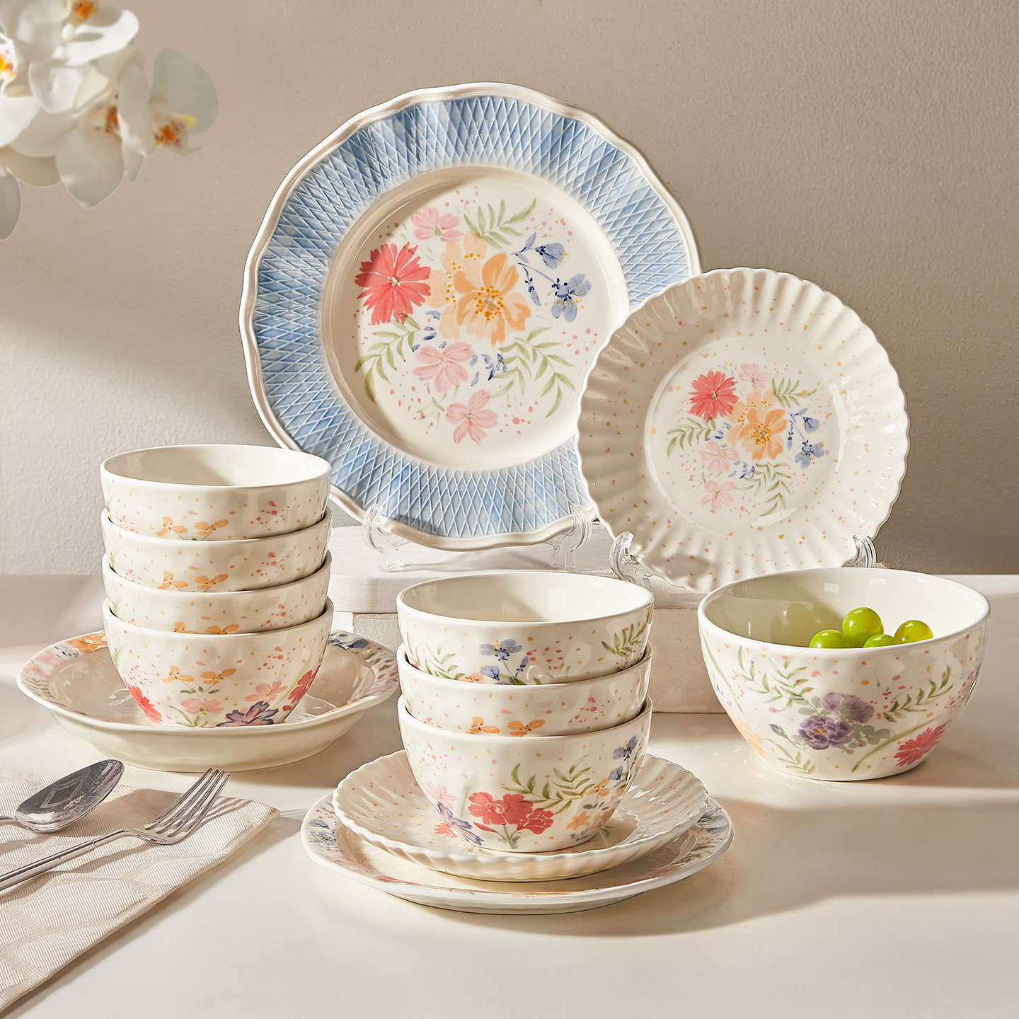 高级感餐具碗碟套装家用2026新款碗盘子乔迁新居碗筷陶瓷碗具礼盒,餐饮具,碗,淘宝优惠券,粉丝福利购,淘宝优惠卷