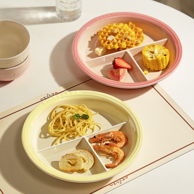 211减脂分格餐盘大人减肥专用儿童定量分餐盘家用轻食陶瓷早餐盘