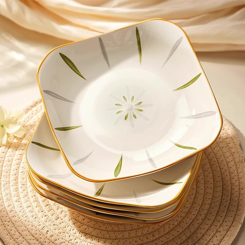 方形盘子家用菜盘新款陶瓷方盘