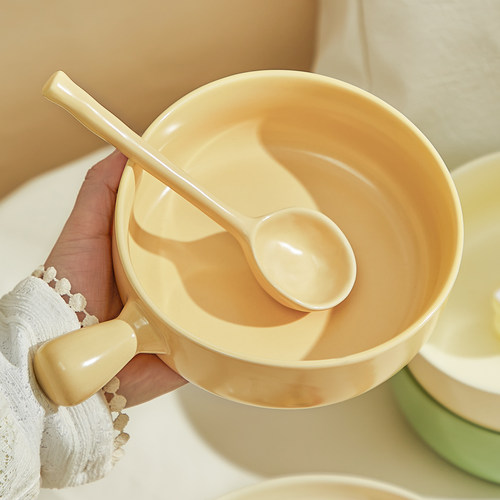 网红高颜值奶油风陶瓷烤碗