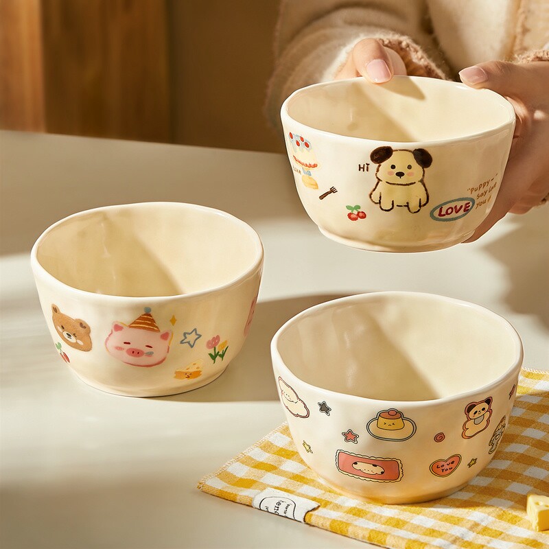 可爱陶瓷碗家用2026新款高颜值米饭碗个人专用好看的女生吃饭小碗图片