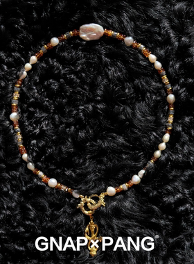 原创马普托改铁芬达石珍珠项链蛇