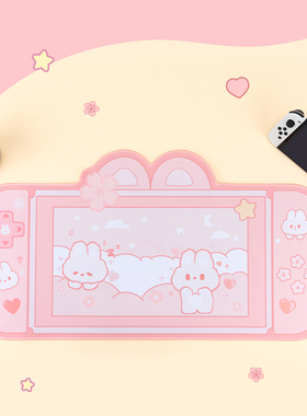 FTTOT可爱萌兔鼠标垫ins风超大桌面键盘垫电脑办公桌垫女生护腕垫