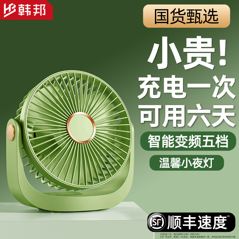 超静音桌面小风扇2026新款usb充电款强力小型电扇办公室工位桌