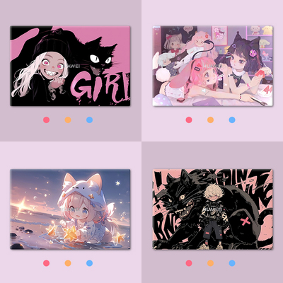 可爱卡通笔记本电脑贴纸女款适用联想小新pro14华为matebookD16全套保护膜惠普星15苹果macbookair13外壳贴膜