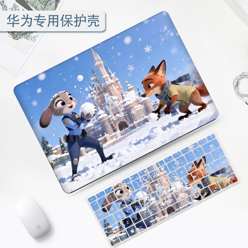 疯狂动物城适用华为matebookXpro保护壳matebook14笔记本D16电脑14S外壳荣耀magicbook防摔16S磨砂D14保护套