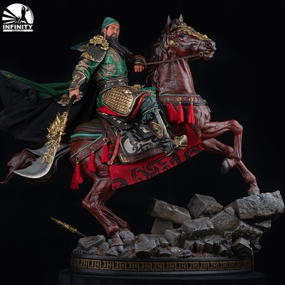 【开天工作室】《三国演义》1/4关羽黄忠国风艺术雕像限量