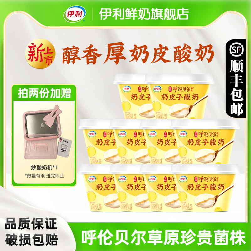 伊利宫酪奶皮子酸奶138g*10杯呼伦贝尔草原菌株