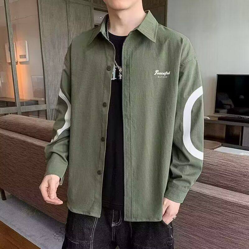 新款衬衫男春装宽松小众设计感上衣男生潮流百搭休闲开衫长袖外套