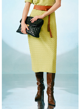 EF设计感针织半身裙高腰2025秋季新款显瘦百搭通勤包臀半身裙