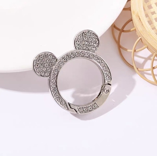 汽车钥匙扣挂件弹簧扣挂件镶钻钥匙环带钻创意钥匙圈 机车钥匙扣