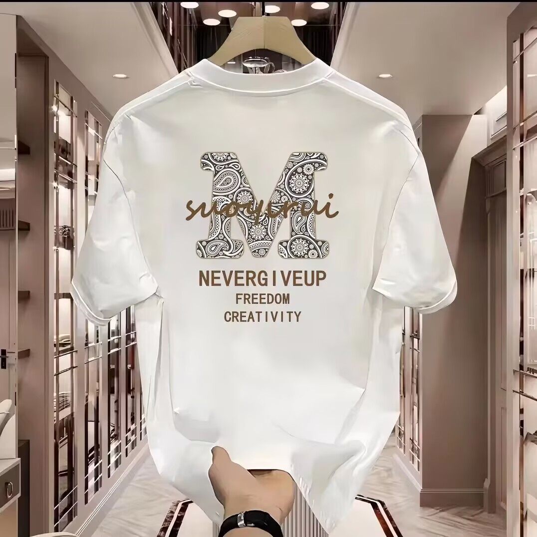 新疆纯棉100%美式重磅短袖T恤夏季ins潮牌男士圆领宽松痞帅上衣服