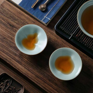 【福禄招财】汝窑葫芦主人杯陶瓷爱心茶杯品茗功夫茶具个人单杯