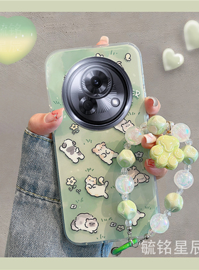 适用魅族21手机壳18pro新款17绿色16黑鲨5pro躺平猫咪3可爱4小狗4s透明的pro3硅胶2手链r2腕带挂绳防摔情侣款