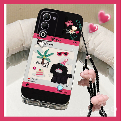 适用oppoa6pro手机壳a6i新款a6gt涂鸦a5pro黑色a5x小狗a3pro可爱a3x活力版a3i手挂绳a2pro腕带a1i硅胶a2x透明