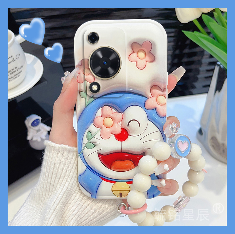 新款花朵哆啦A梦3d立体感适用华为畅享70S手机壳畅想70Z蓝胖子70Pro带链条的60Pro防摔por可爱卡通女p气垫pr0