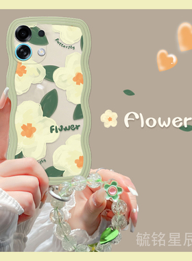 适用oppok13turbo手机壳k11波浪边k12s新款k12油画k12x绿色k10pro花朵k10x腕带k9s链条k7x透明k5防摔全包镜头