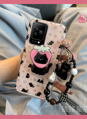 适用小米黑鲨5pro手机壳5rs新款3黑色3s小猫4带支架的4s挂绳防摔高级感硅胶小众网红爆款保护套女生卡通ins风