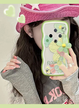 适用vivoy300手机壳y200+新款y300i绿色y200gt油画y300pro+花朵y100夏日z5小清新y93s手腕带y76s防摔y36s透明