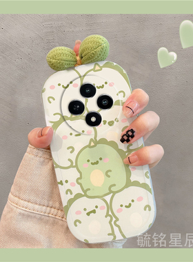 新款透明可爱绿色恐龙蝴蝶结适用vivoY300Pro手机壳Y300i小众diy的Y200情侣Y100硅胶Y200i全包por高级感Y100t