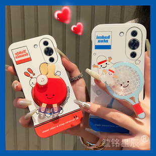 2024新款乒乓球拍适用华为智选Hinova9手机壳带支架10Pro透明的z硅胶9SE超火网球NZONE50Pro解压S7pro十趣味+