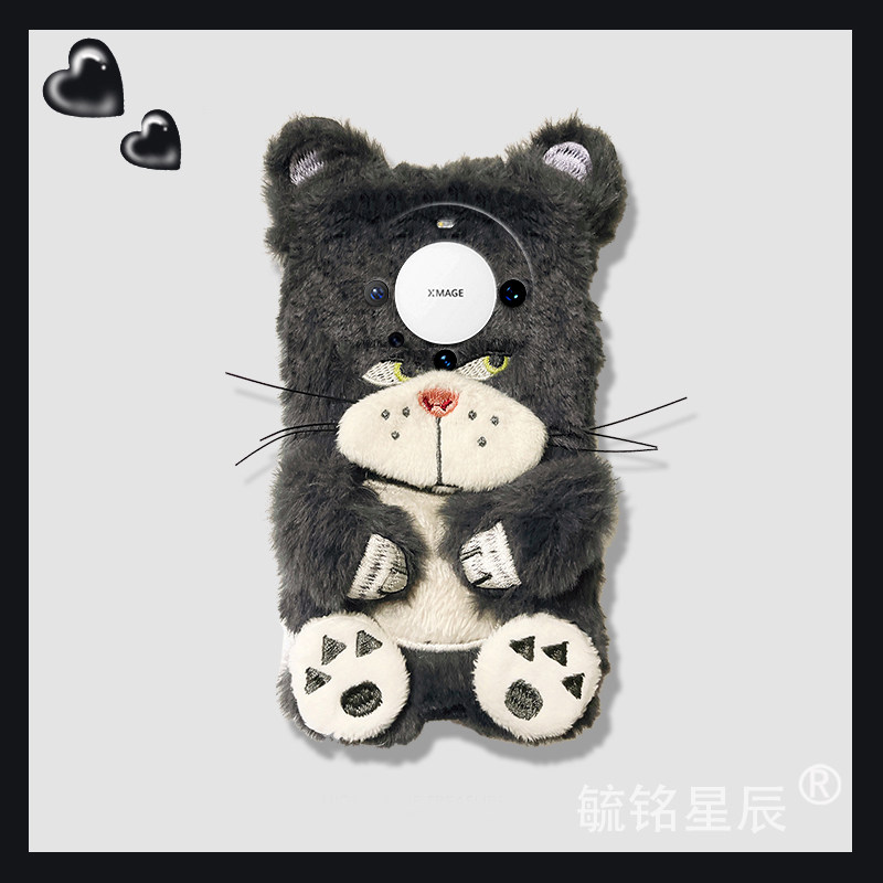 适用华为mate60pro手机壳50rs保时捷40e毛绒30十龙