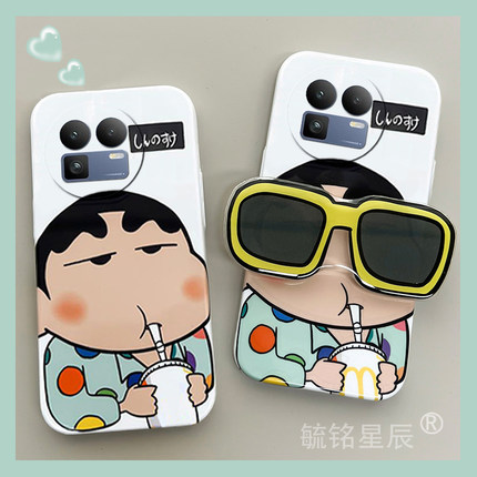 适用realme真我GT8手机壳gt7pro/gt6竞速版gt大师探索版gt5新款neo7可爱neo7x墨镜neo7se蜡笔小新gtneo6se男