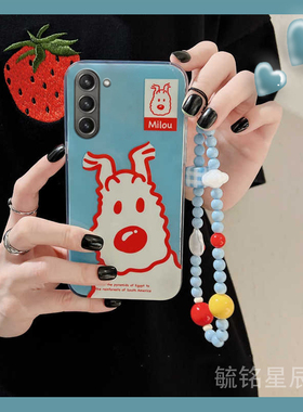 新款可爱红色小狗适用三星ZFold6折叠屏手机壳ZFlip6折叠款zFold5透明zFold3硅胶的ZFlip4带挂绳ZFlip3/ZFlip