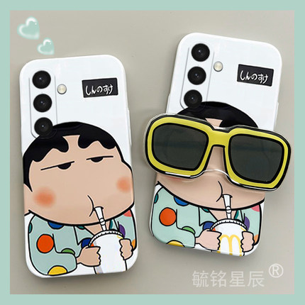 适用三星zflip7手机壳W26/ZTriFold/w25/zflip6翻盖zflip5折叠屏4新款3可爱zfold7墨镜2蜡笔小新w24flip折叠6