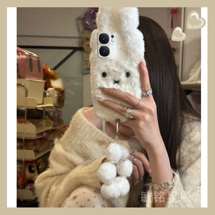 适用iqooneo9手机壳iqooneo9spro十8se毛绒9pro+7竞速版6可爱5s兔子5se带挂绳的3全包855仙女vivo高级感小众