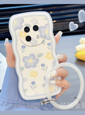 适用oppoa5手机壳a5pro新款a3蓝色a3x花朵ins风a3i波浪边a2透明a2x硅胶a2m手腕带a1活力版a1x防摔a1i郁金香s