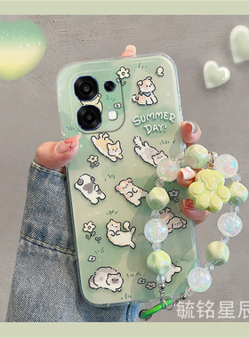 适用oppoA6手机壳Max/a5pro/a3新款a2绿色a1活力版a3x躺平猫咪a2m可爱a3i/plus小狗a1i透明的a1s硅胶手链腕带