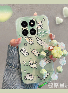 适用华为荣耀play10t手机壳10c新款play9t绿色play8t躺平paly7t猫咪play6t可爱play4pro小狗play3透明的硅胶