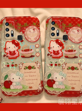 适用vivoz6手机壳z5可爱z5x红色kt猫z3透明z3i带挂件的z1少女心hellokitty/t1超好看z1x高级感t2x全包z1i防摔