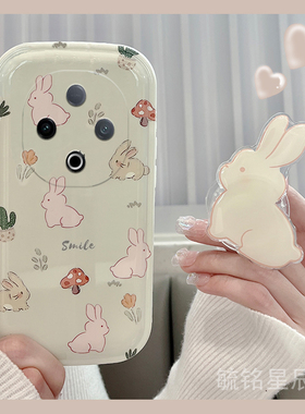 适用vivoy300手机壳y200+新款2025女款y300i可爱y200gt兔子y300pro+绿色y100硅胶z5小清新的y93s软y76s带支架