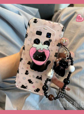 适用华为荣耀magic7手机壳magic6pro保时捷magic7rsr新款magic5至臻版4黑色3小猫2带支架挂绳防摔高级感硅胶