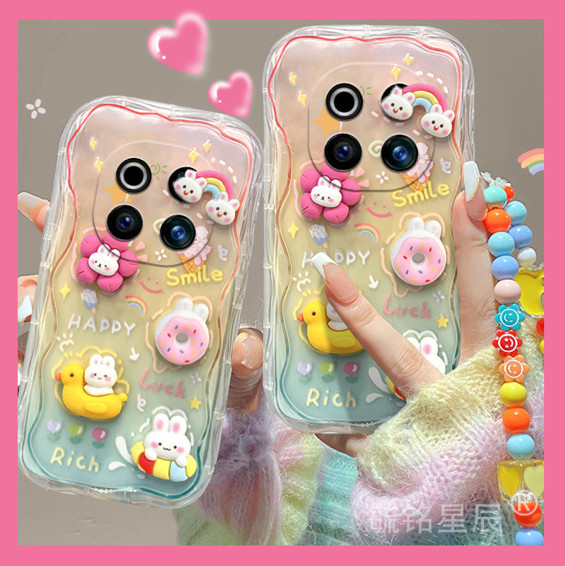 新款立体可爱兔子适用华为荣耀magic7手机壳x60pro透明magic6pro不规则magic5硅胶x60i+气囊x50防摔挂绳x40gt