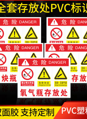 存放处氧气瓶废机油标志牌定制