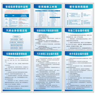 三类汽修管理制度二类汽修厂制度牌汽车维修店标语牌规章人员培训设备保养岗位安全标识安全操作规程标语牌子