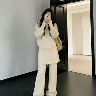 高级感气质慵懒风针织套装女秋冬松弛感穿搭一整套休闲针织两件套