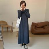 高级感气质加厚半高领毛衣裙秋冬新款 气质保暖百搭宽松长款 连衣裙