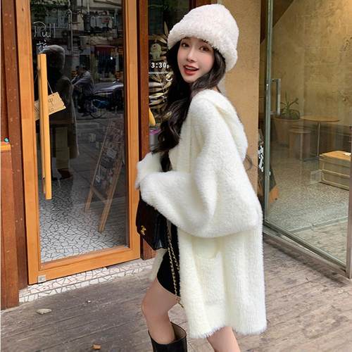 毛茸茸温柔风宽松加厚水貂绒外套