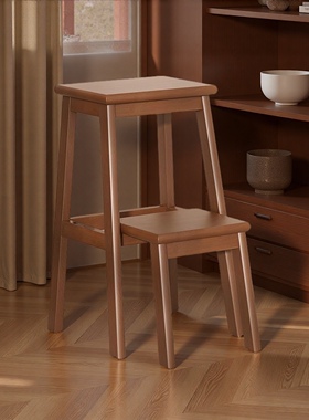 实木梯凳椅子凳子多功能两用家用折叠梯椅稳步登高楼梯室内爬梯