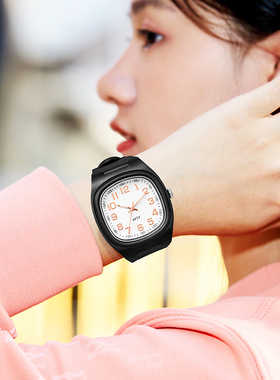 手表女款公务员静音学霸考试专用初高中学生简约黑色防水指针石英
